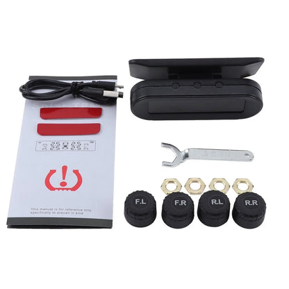 Temperature Warning Fuel save Tire Pressure Monitoring System Solar TPMS with 4 External Sensors Car Tyre Pressure Monitor