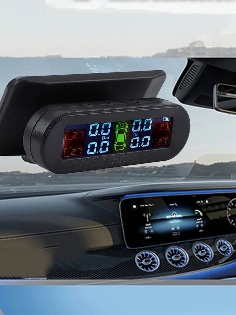 Temperature Warning Fuel save Tire Pressure Monitoring System Solar TPMS with 4 External Sensors Car Tyre Pressure Monitor