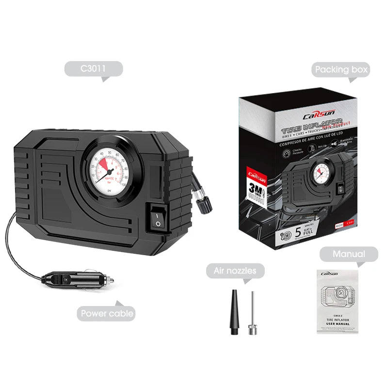 Mini Air Pump Tire Inflator Car Electric Mini 20L/Min Portable Air Compressor for Car Motorcycles Bicycle Inflatable